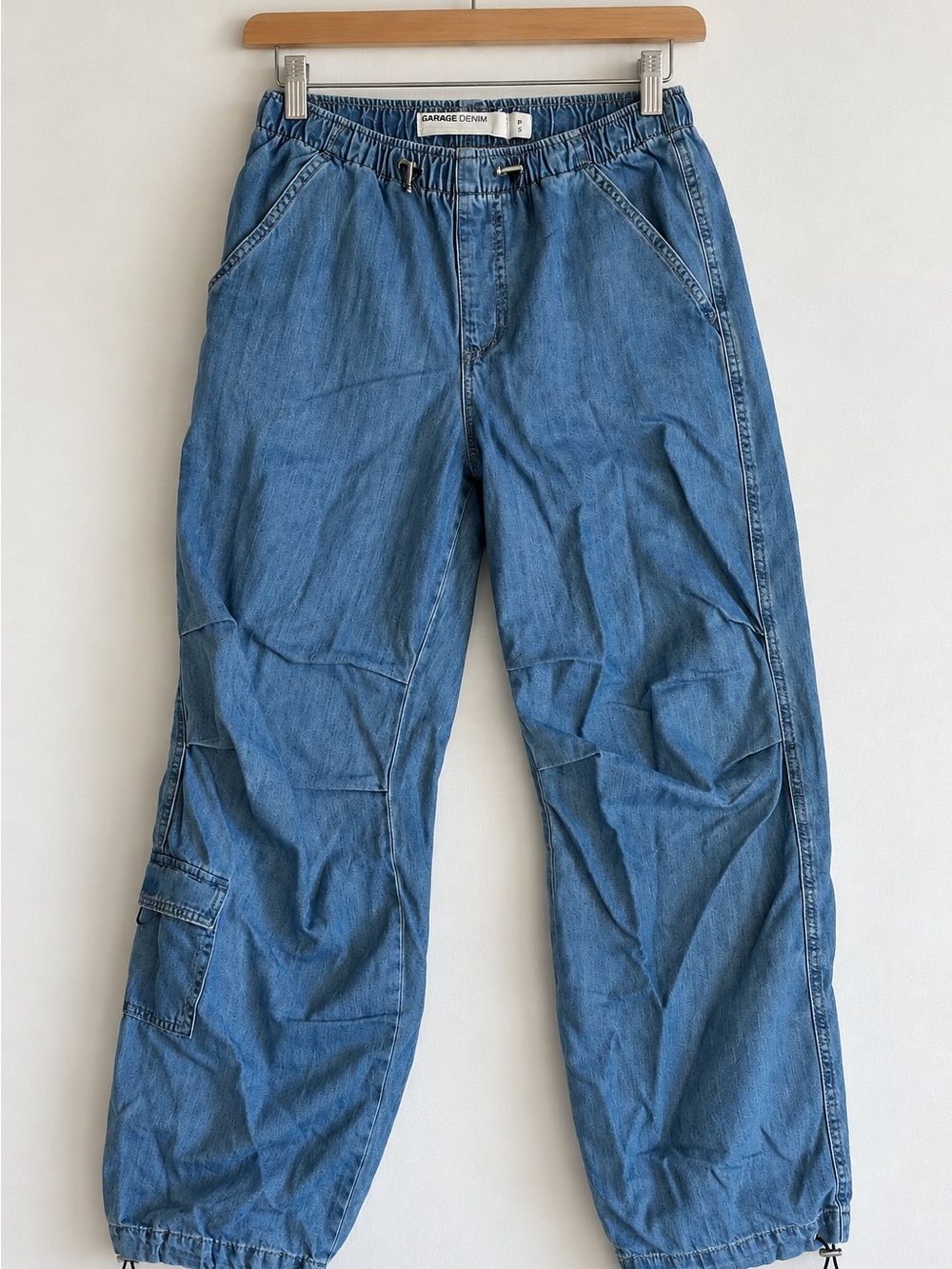 Garage Blue Relaxed Denim Cargo Jeans